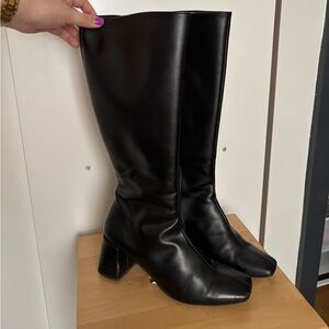 Alohas Black Vegan Leather Knee-High Boots